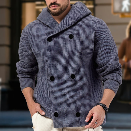 NICOLAS™ | CARDIGAN DOPPIO PETTO CON CAPPUCCIO